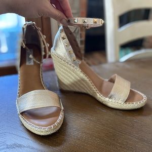 Steve Madden wedge with studded ankle wrap